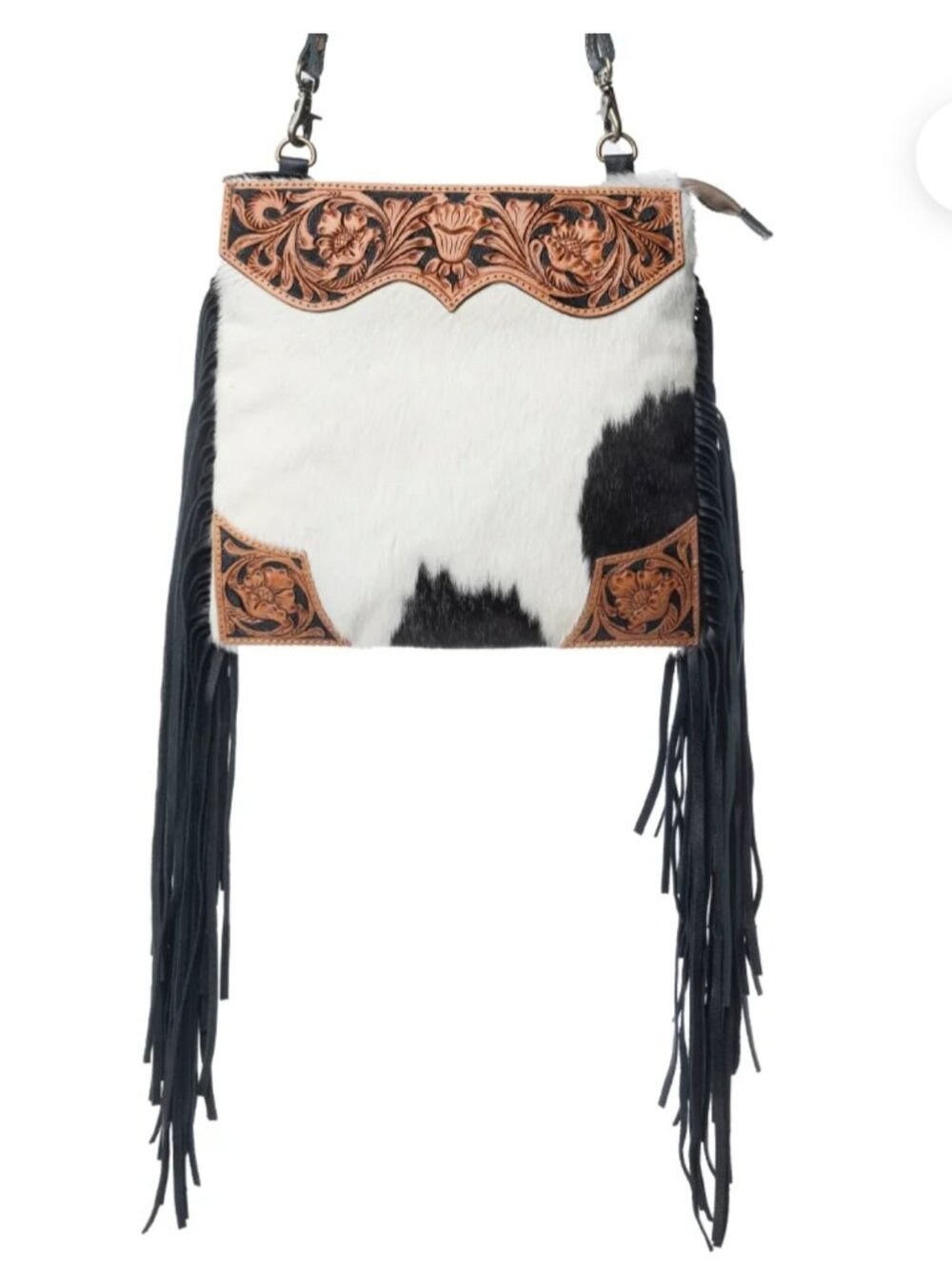 Tumbleweed Trail Fringed Hand-Tooled Bag